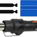 REV Professional Grade Inline Design Handheld Heat Gun for Automotive Vinyl Wrap (Heat Gun with Blue Application Squeegee & 2x Black Felt)