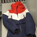 Fisoew Womens One Piece Ski Suit Warm Waterproof Snowsuits Winter Snow Jumpsuits Outdoor Sports Outerwear (Large, Dark Blue)