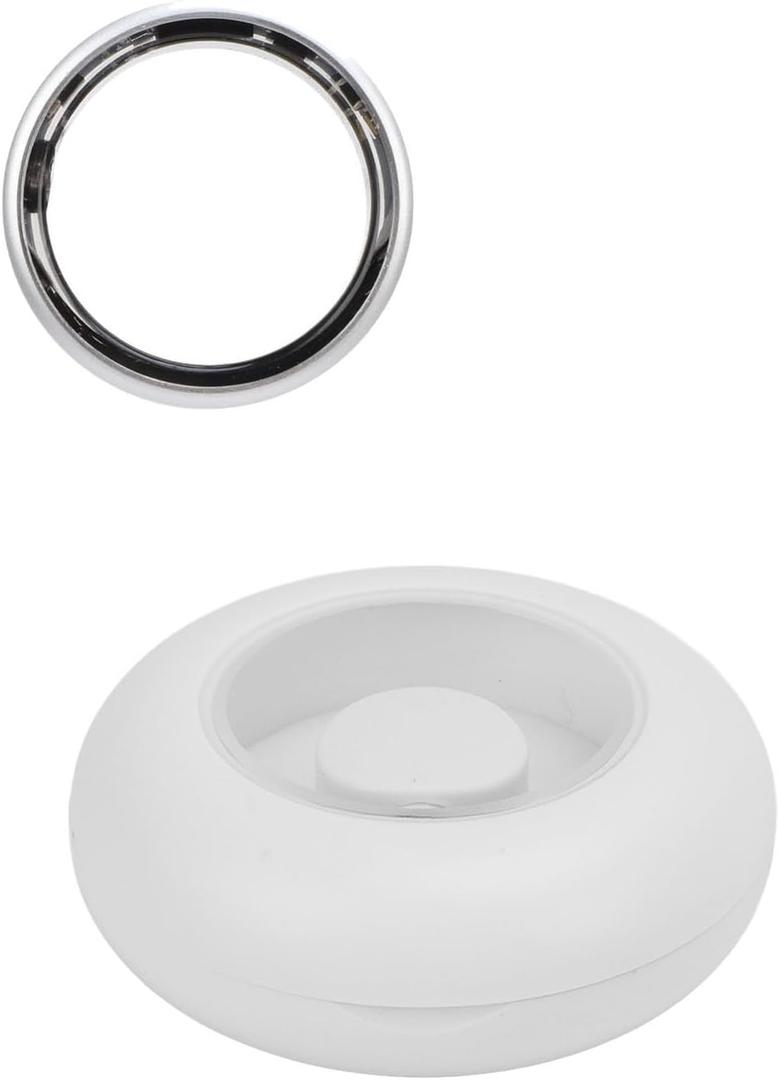 Smart Ring Fitness Tracker Multi Sports Modes Water Resistant Gesture Camera Control Ultra Thin Wearable Smart Ring with Charging Case for Men Women(Silver,11#)