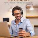 (Upgraded Version) Wireless Headset, Bluetooth Headset with Noise Cancelling Microphone, Best Headphones with Mic Mute & USB Dongle for PC/Computer/Laptop/Cell Phones/Remote Work/Call Center