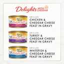 Purina Fancy Feast Delights with Cheddar Grilled Chicken, Turkey or Whitefish and Cheddar Cheese Feast in Gravy Wet Cat Food Variety Pack - (Pack of 24) 3 oz. Cans