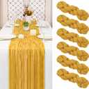 Showgeous 6 Pack Mustard Cheesecloth Table Runner Gauze Table Runner 10FT Long Semi-Sheer Table Runner Boho or Rustic Wedding Table Decor for Wedding Decor Arch Draping Bridal Shower Holiday Party