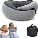 Travel Neck Pillows for Airplanes 2025 New Travel Pillow Neck Travel Pillow Memory Foam Airplane Pillow for Offices and Cars(Dark Grey)