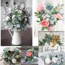 SHACOS Artificial Flocked Lambs Ear Stem 12 Pieces Lamb's Ear Branch Foliage Pick Greenery Leaf Flower Spray for Home Wedding DIY Floral Arrangement