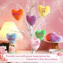 Vinsot 36 Pieces Valentine's Day Conversation Hearts Ornaments Plush Fabric Colorful Hanging Tree Decorations for Valentine's Day Exchange Gift Anniversary Party Decor
