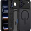 2 x for iPhone 17 Pro Max Case, Translucent, Camera Protection, Black | Solid Matte Back Cover, MagSafe Compatible, All Around Shockproof, Slim & Comfortable Grip, Smooth & Anti-Fingerprint