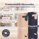 Betterway Bamboo Paper Towels - 6 Rolls, 2 Ply - Plastic Free, Disposable Kitchen Paper Towels - Select Size, Tree Free, Compostable, Strong & Absorbent, No Dyes - PFAS Free (90 Sheets (Pack of 6), White)