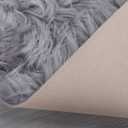 2 x Soft Faux Sheepskin Fur Rug Fluffy Fur Chair Cover Seat Pad Non-Slip Area Rug for Bedroom Living Room Floor Kids Room (Gray, 2x3 Feet Square)