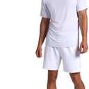 Head Men's Deuce Short, Standard Fit, 7” Inseam, Breathable Mesh Fabric (White, L)