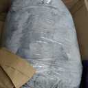 Wajade Faux Fur Plush White Comforter Set Fluffy Fuzzy Shaggy Bedding Set - 3PC Full/Queen Microfiber Soft Warm Quilt Set (Tie Dye Grey White, Full)