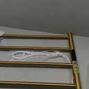 4 Bars Gold Towel Warmer Rack, Wall Mounted Heated Towel Rack with Timer & Temperature Control, Electric Towel Warmers for Bathroom (4 Bars Brushed Gold D, Hardwired)