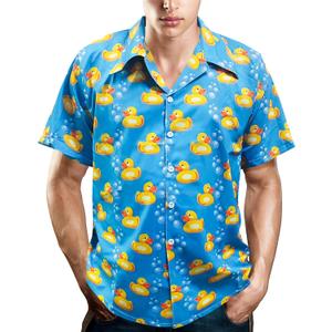 80's Men's Vintage Hawaiian Beach Shirts - 90's Button Up Disco Theme Party Shirts (Large)