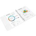 Amazon Basics 3 Ring Binder, 1 Inch D-Ring, Clear Overlay, Pockets for Storage and Organization, White, 4 Pack