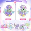 MATHARAGO Diamond Painting Kits - 5D Big Gems - Dinosaur Diamond Painting Keychains - Arts and Crafts for Kids Ages 6-8-12 - Diamond Art Keychains Stickers for Girls Gifts Party Ideas