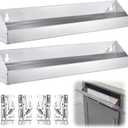 2 Set 16 Inch Stainless Steel Sink Drawer Tip Out Tray Kit Include Tip-Out Sink Trays and Hinges Large Pull Out Storage Organizer for Kitchen Bathroom Base Cabinets