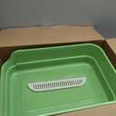 Extea Large Cat Litter Box with High Sides,Cat Boxes for Indoor Cats,Cat Litter Pan for Kitty,Litter Box with Low Entry,Easy to Clean,Anti-Splashing,23.6" x15.7" x6.2" (Green)