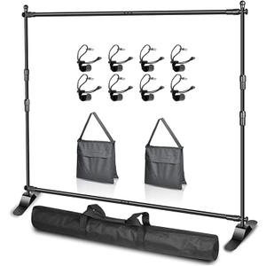 EMART Adjustable Photo Backdrop Banner Stand with 10 X 8ftW X H Telescopic Tubes, Suitable for Trade Shows, Professional Photography Booths, and Step and Repeat Background Displays