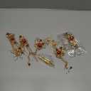 Women Gold Butterfly Hair Comb Traditional Chinese Wedding Headdress Accessories Red Pearl Stick Head Jewelry Bridal Headpiece