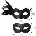 Wildarms Couple Masquerade Masks - Feather Women & Venetian Men Masks for Halloween Party, Mardi Gras Cosplay