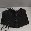 Floerns Women's Lace Up Y2k Corset Tops Strapless Grommet Eyelet Crop Tube Top (Black, XL)