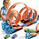 Race Track Car Set for Kids Ages 3-5 4-8, Toy Car Track Set for Boys 3+ with 5 Rotating Track, Race Car Track with 2 Small Cars, Boys Toy, Gifts Toys for Kids 3 4 5 6 7 8
