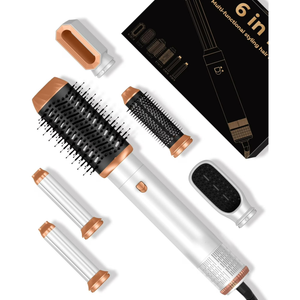 Hair Dryer Brush,6 in 1 Professional Hot Air Styler,Powerful Air Curling Wrap Styler,Negative Ionic Hair Dryer Fast Drying, Multi Hair Stylerfor Curling Volumizing Straightening Styling