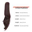 Ponytail Extension,Hair Extension Ponytail 20" Long Claw Hair Extension Synthetic Wavy Straight Hairpieces Ponytail Clip in Ponytail Wig Daily Fluffy Pony Tail for Women(Brunette)