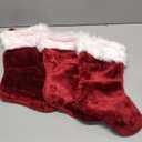 Christmas Stocking 3 Pack 19 Inch Christmas Stocking Personalized Plush Cuff Red White Christmas for Family Christmas Decoration Fur Stockings Gift Bags for Kids Classic Stocking Decorations (8)