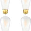 LED Edison Bulb, 25W Equivalent, Soft Warm 2700K, Frosted Glass, Dimmable, 2 Watt E26 Standard Base ST21 LED Bulbs, 4 Pack