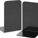 VFINE Bookends 1 Pair, Black Metal Book Ends, Heavy Bookends for Shelves, Book Stopper for Heavy Books, Book Organizer for Home Office School Supplies