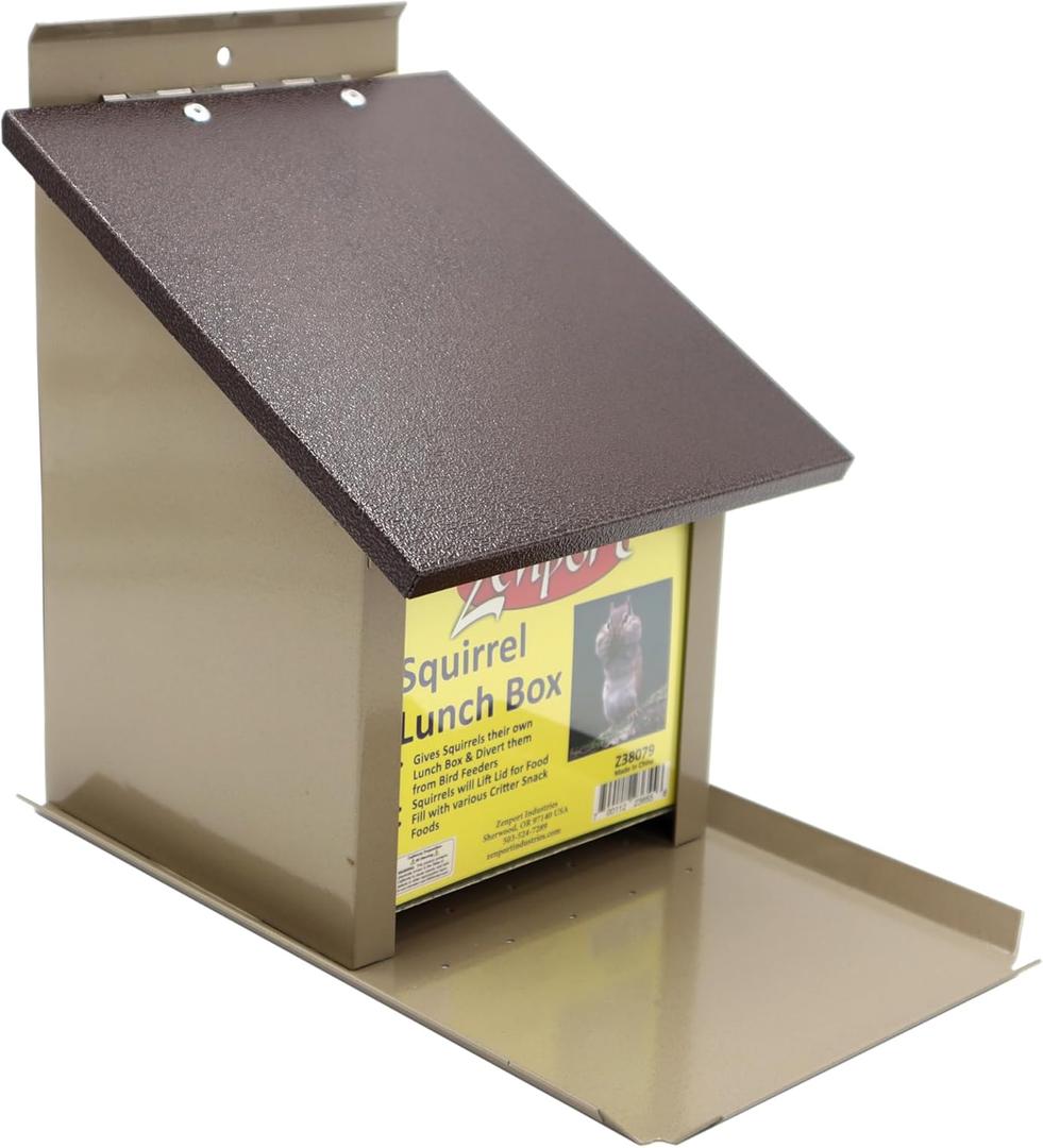 Zenport Z38079 Squirrel Lunch Box Hopper Squirrel Feeder - Helps Divert Squirrels Away from Dedicated Bird Feeders