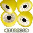 4 Pcs 5" X 3" Boat Trailer Wobble Rollers Polyurethane Mounting Hole Diameter 3/4"