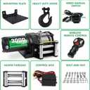 STIMULATER 3000lb ATV Winch,Electric Winch 12V,Steel Cable Winch, with Wireless Remote and Manual Switch, with Hawse Fairlead & Hook,IP67 Waterproof,Suitable for Most Trailers and ATV winchs