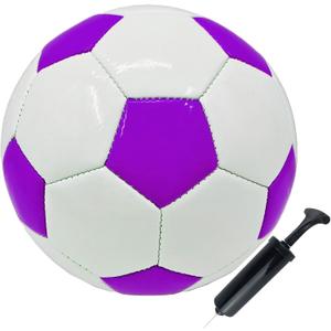 Soccer Ball Size 2 Small Pump with Needle Indoor and Outdoor Training Practice Couch School Gift for Toddlers Kids Boys Girls 3+ Years Old (Purple)