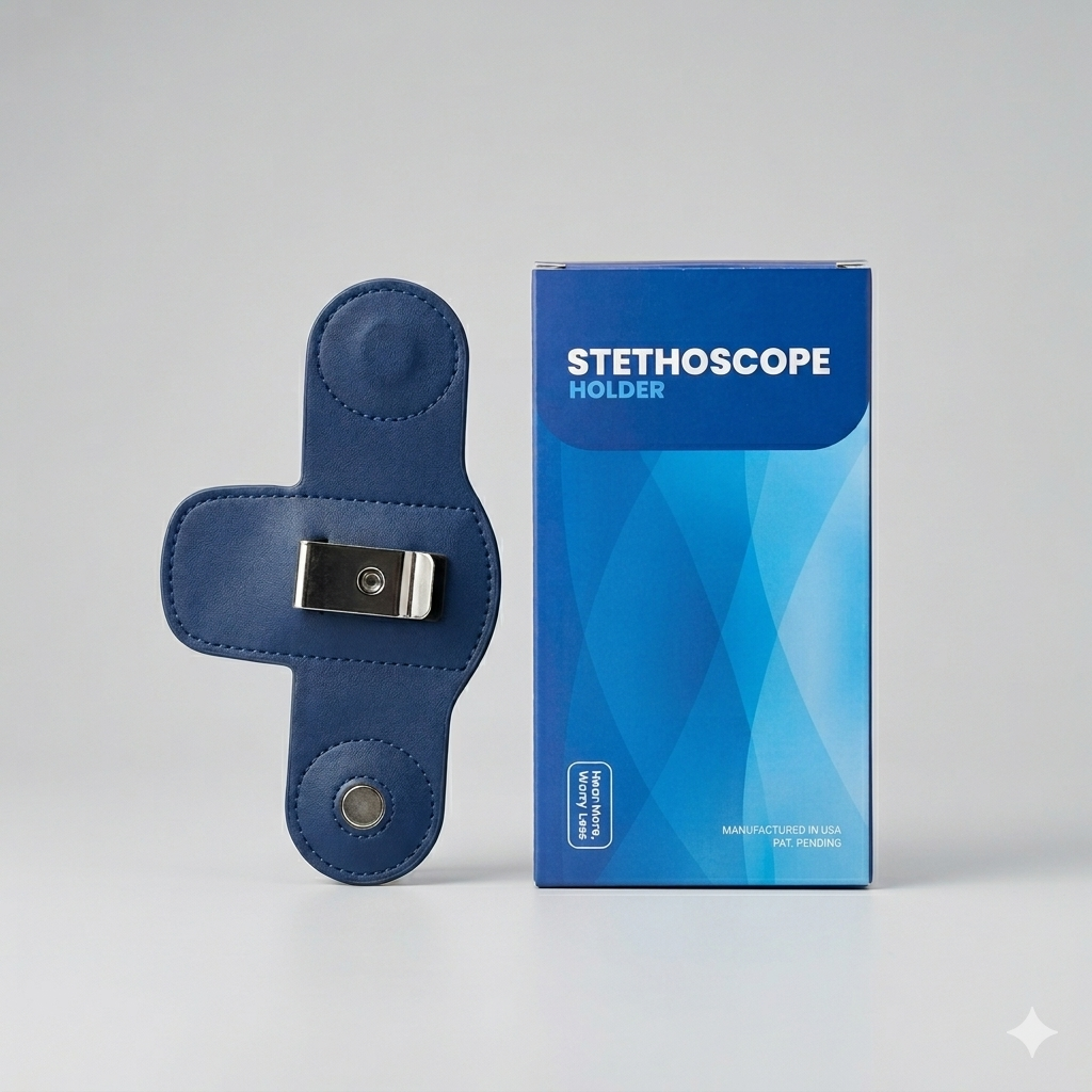 Leather Stethoscope Holder, Blue