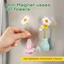 Mini Ceramic Vase Magnets for Fridge, Cute Tiny Plant Vase Fridge Magnets for Kitchen Refrigerator Office Locker Decoration with Fake Flowers (5 Pack)