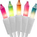 WATERGLIDE Easter String Lights, Christmas Lights, 50 Count White Wire Mini Pastel Fairy Light, 120V UL Certified for Patio Wreath Garland Garden Outdoor Indoor Decoration, Multicolor