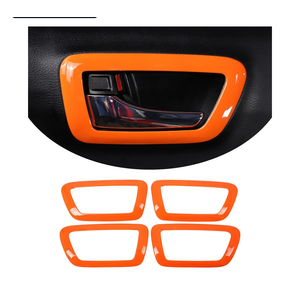 4PCS ABS Inner Car Look Interior Door Handle Panel Cover Trim Compatible with Toyota Tacoma 2016 2017 2018 2019 2020 2021 2022 2023 Interior Door Handle Frame (Orange)