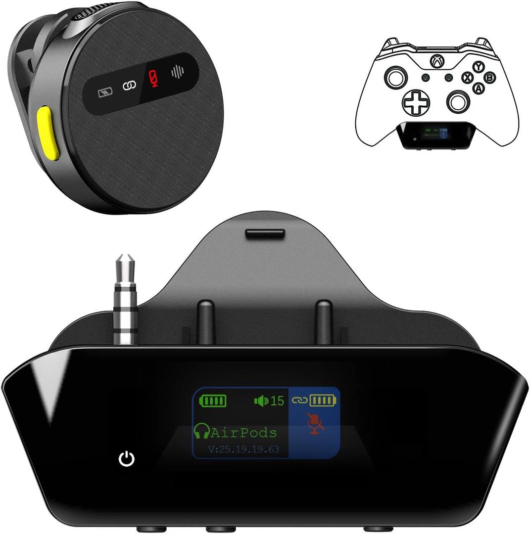 Bluetooth Adapter for Xbox Controllers with 2.4GHz Wireless MIC