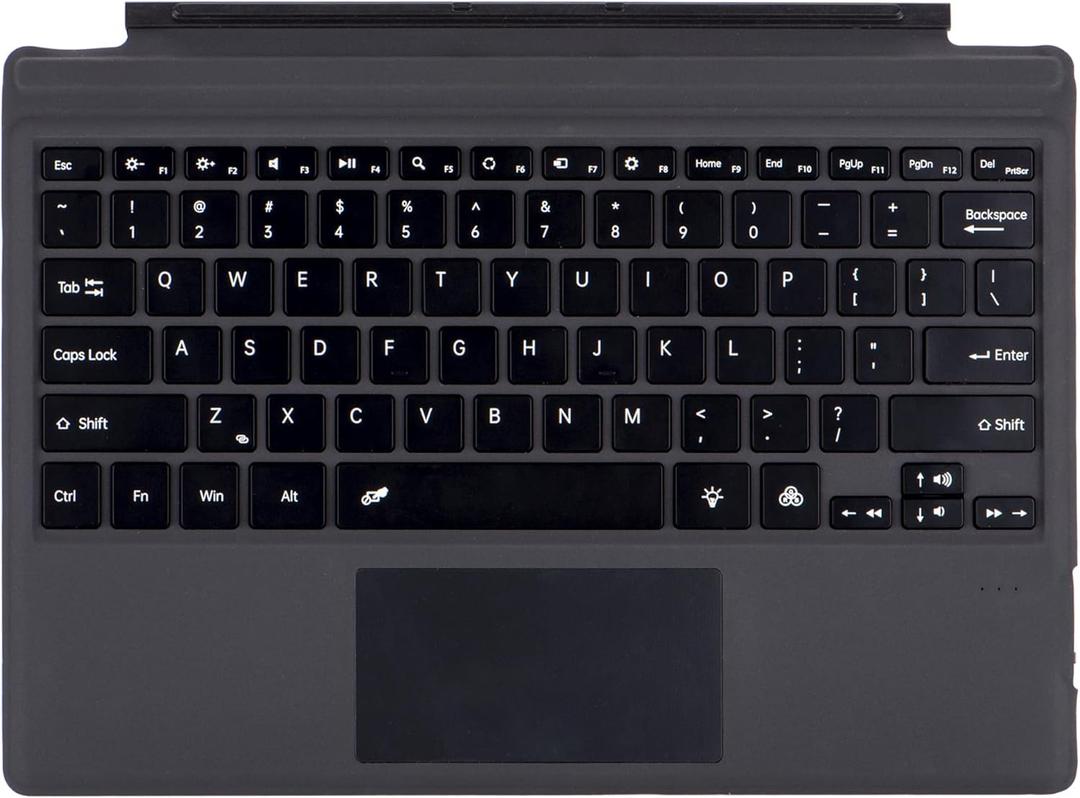 Type Cover for Microsoft Surface Pro 7+ / Pro 7 / Pro 6 / Pro 5 / Pro 4 / Pro 3, 12.3 inch, Ultra-Slim Wireless Tablet Keyboard with Multi Touchpad Bluetooch (Black Without Backlit)