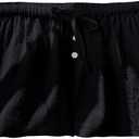 Women's Drawstring High Waisted Button Front Mini Shorts Loose Wide Leg Track Shorts Casual Lounge (Pink, L)