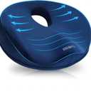 SAHEYER Donut Pillow for Tailbone Pain Relief and Hemorrhoids, Memory Foam Donut Cushion for Sciatica Nerve, Seat Cushion Butt Pillow for Men Women at Home Office Chair Car Long Sitting Comfort, Blue