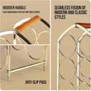 Drincarier Countertop Wine Rack - 6 Bottle Freestanding Modern Gold Metal Small Wine Rack - 3 Tier Tabletop Wine Holder Stand for Cabinet, Pantry, Wine Bottle Storage