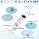 Bulk 100 Pack 20ml Plastic Large Syringes with Tip Cap, Measuring Syringe for Scientific Labs, Feeding Pets, Measurement, Refilling, No Needle, Individually Sterilized Sealed