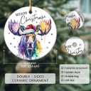4 x Colorful Moose Christmas Ornaments 2025 - Animal Lovers Gifts for Women and Men, Unique Moose Gifts, Christmas Tree Deer Decor