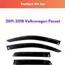 KPY Rain Guards Fit for 2011-2018 Volkswagen Passat, Out-Channel Window Visors Vent Wind Deflectors 4PC, Car Accessories for 11-18 VW Passat