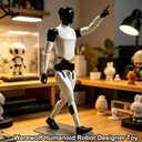 Articulated Humanoid Robot Action Figure Toy, Pre-Assembled T13, 16 Movable Joints, Popcorn Robot Model, Desktop & Car Decoration Ornament, Trendy Toy, Birthday Gift