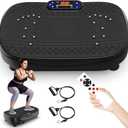 Vibration Plate Exercise Machine, Whole Body Workout Fitness Platform Vibration Plate with Resistance Bands for Home Training Equipment Speed Control