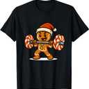 Gingerbread Man Christmas Workout T-Shirt