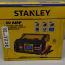 STANLEY BC15BS Fully Automatic 15 Amp 12V Bench Battery Charger/Maintainer with 40A Engine Start, Alternator Check, Cable Clamps (Red)